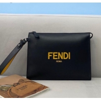 Buy Cheapest Fendi Flat Pouch FD0401 Black 2021