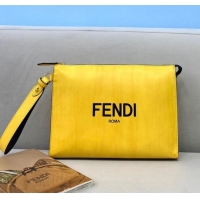 Top Quality Fendi Flat Pouch FD0401 Yellow 2021