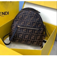 Grade Discount Fendi FF Leather Mini Backpack FD0413 Brown 2021