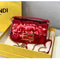 Well Crafted Fendi Baguette Sequins Mini Bag FD0420 Red 2021