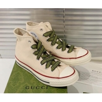 Best Luxury Gucci x Converse Canvas High-top Sneakers 031092 White 2021