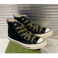 Perfect Gucci x Converse Canvas High-top Sneakers 031092 Black 2021