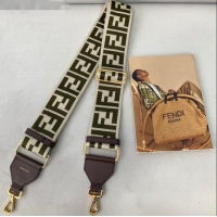 Trendy Design Fendi Strap You Shoulder Strap in FD2013 Grey/Green FF Ribbon 2021