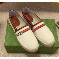 New Style Gucci Epilogue Canvas Web Espadrilles 331107 White