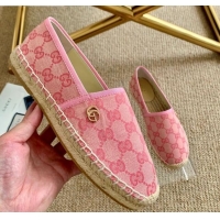 Hot Sale Gucci GG Canvas Espadrilles 331128 Pink 2021