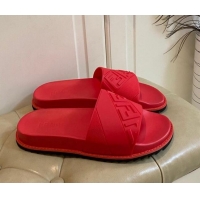 New Style Fendi FENDI Embossed Flat Slide Sandals 0308104 Red