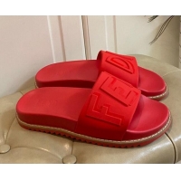 Best Price Fendi FENDI Flat Slide Sandals 0308104 Red