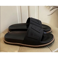 Grade Design Fendi FENDI Flat Slide Sandals 0308104 Black