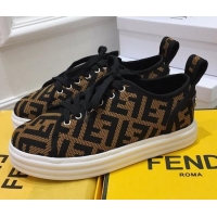 Cheap Price Fendi Rise FF Canvas Sneakers 033198 Brown