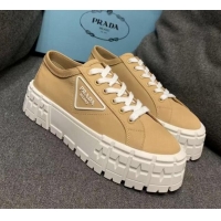 Good Product Prada Nylon Platform Sneakers 022618 Beige 2021