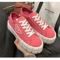 New Arrivals Prada Nylon Platform Sneakers 022618 Pink 2021