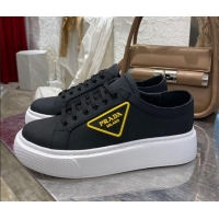 Pretty Style Prada Calfskin Low-top Sneakers 030623 Black/Yellow 2021