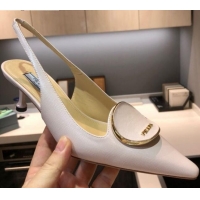 Best Price Prada Calfskin Slingback Pumps 5.5cm 040747 Nude Pink 2021