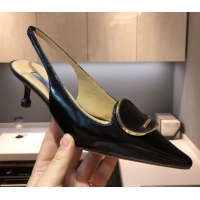 Affordable Price Prada Calfskin Slingback Pumps 5.5cm 040747 Black 2021