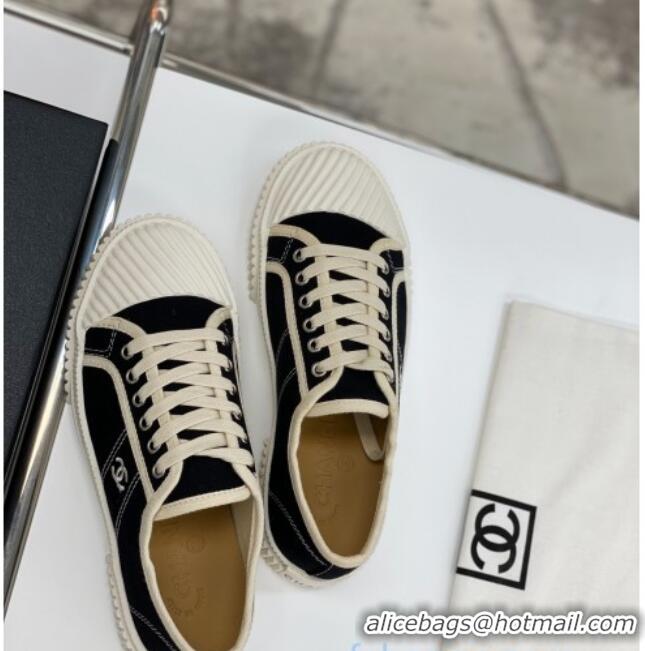 Top Quality Chanel Vintage Canvas Low-top Sneakers 21012501 Black