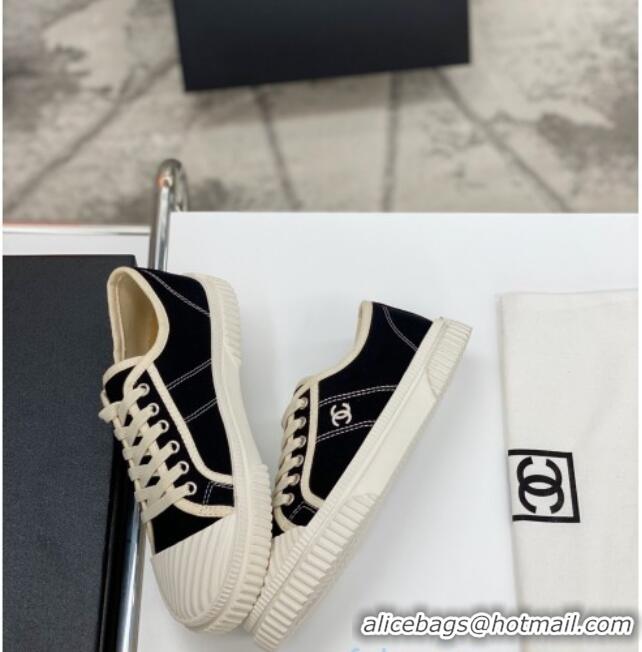 Top Quality Chanel Vintage Canvas Low-top Sneakers 21012501 Black