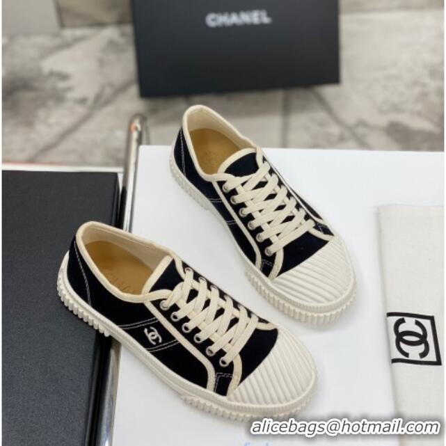 Top Quality Chanel Vintage Canvas Low-top Sneakers 21012501 Black