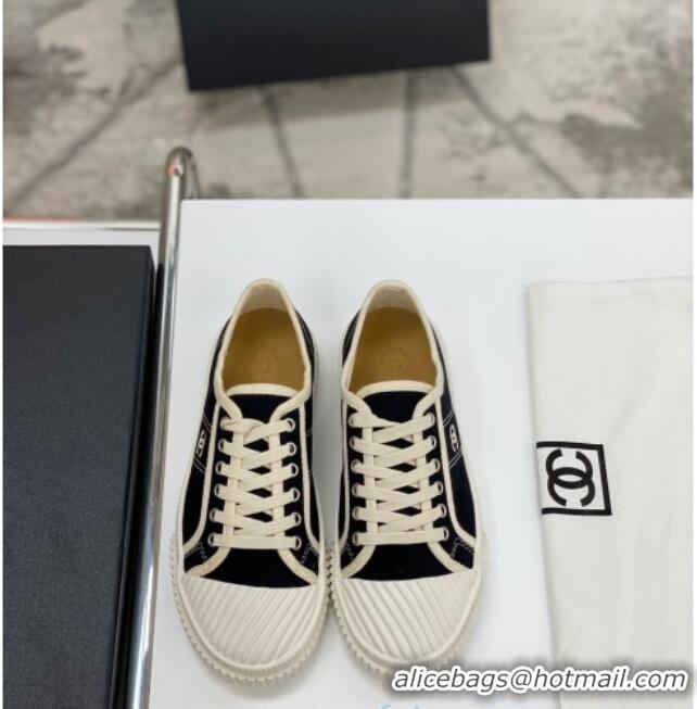 Top Quality Chanel Vintage Canvas Low-top Sneakers 21012501 Black