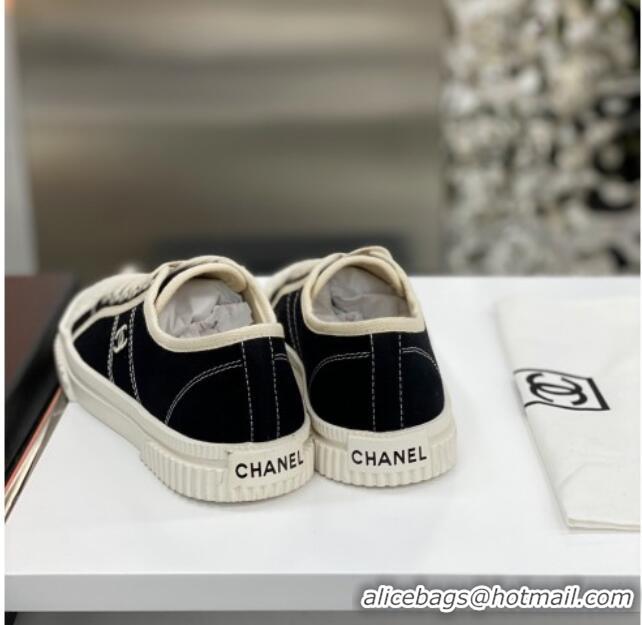 Top Quality Chanel Vintage Canvas Low-top Sneakers 21012501 Black