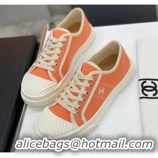 Good Product Chanel Vintage Canvas Low-top Sneakers 21012501 Orange