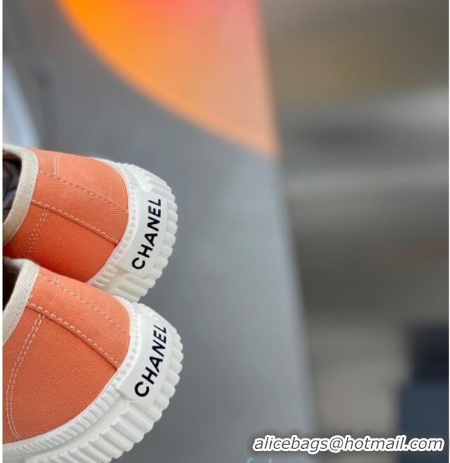 Good Product Chanel Vintage Canvas Low-top Sneakers 21012501 Orange