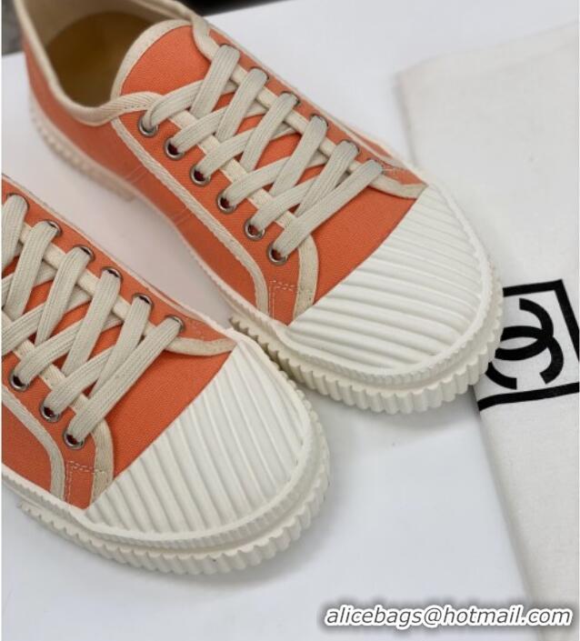 Good Product Chanel Vintage Canvas Low-top Sneakers 21012501 Orange