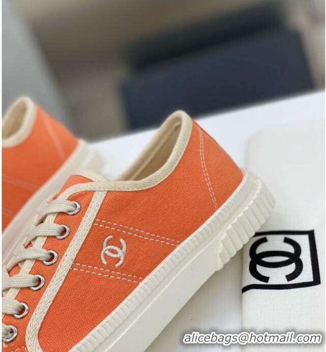 Good Product Chanel Vintage Canvas Low-top Sneakers 21012501 Orange