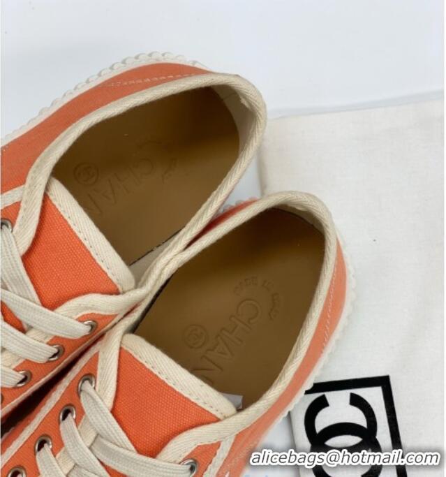 Good Product Chanel Vintage Canvas Low-top Sneakers 21012501 Orange