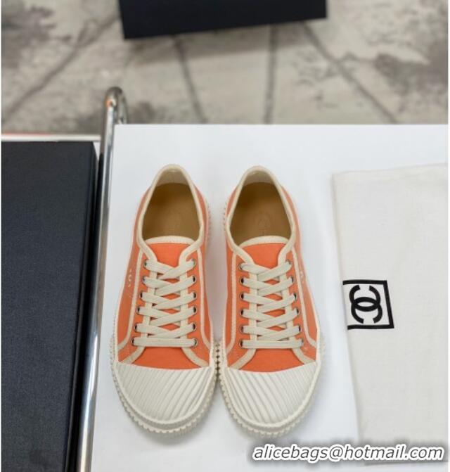 Good Product Chanel Vintage Canvas Low-top Sneakers 21012501 Orange