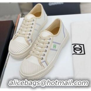 Reasonable Price Chanel Vintage Canvas Low-top Sneakers 21012501 White