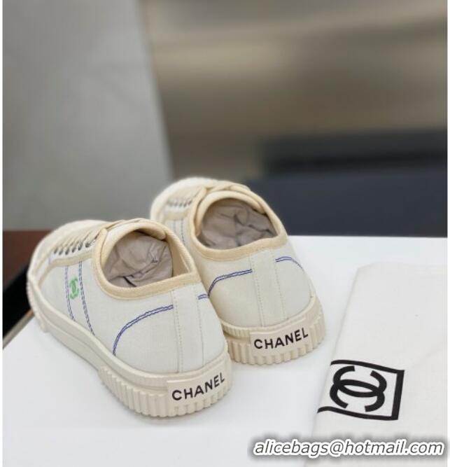 Reasonable Price Chanel Vintage Canvas Low-top Sneakers 21012501 White