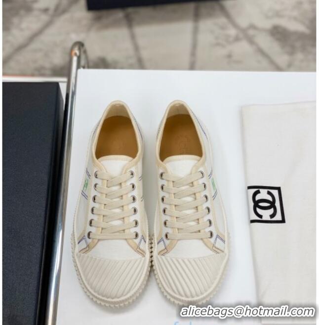 Reasonable Price Chanel Vintage Canvas Low-top Sneakers 21012501 White