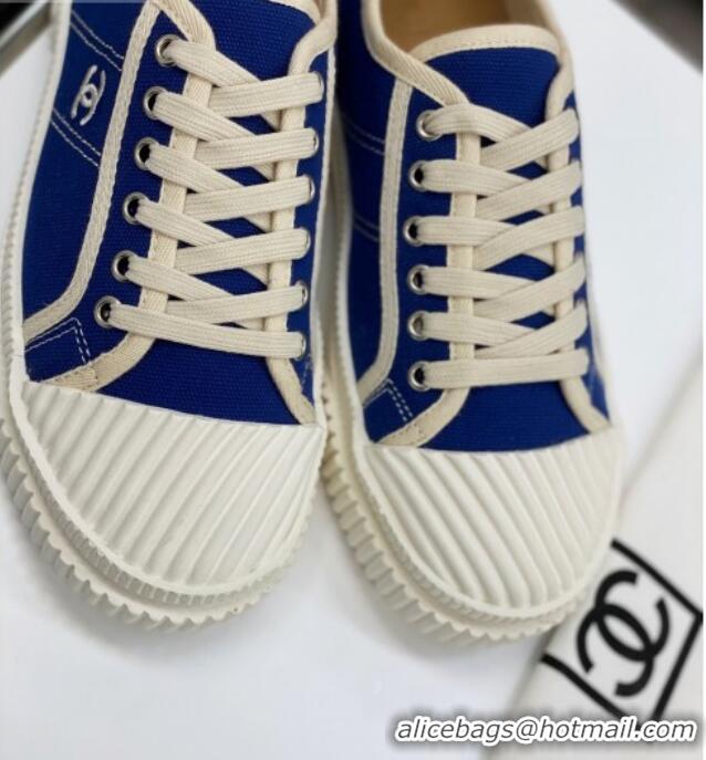 Best Design Chanel Vintage Canvas Low-top Sneakers 21012501 Blue