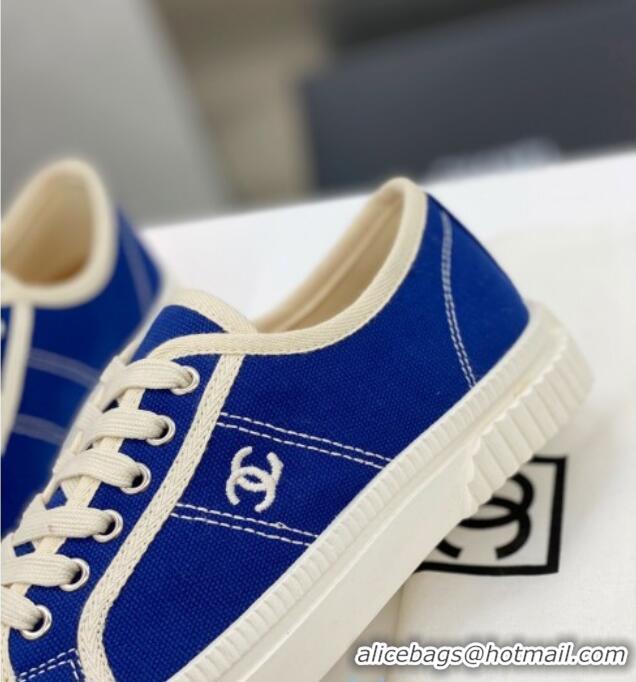 Best Design Chanel Vintage Canvas Low-top Sneakers 21012501 Blue