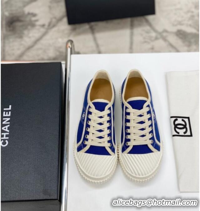 Best Design Chanel Vintage Canvas Low-top Sneakers 21012501 Blue