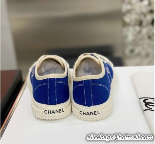 Best Design Chanel Vintage Canvas Low-top Sneakers 21012501 Blue