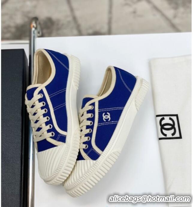 Best Design Chanel Vintage Canvas Low-top Sneakers 21012501 Blue