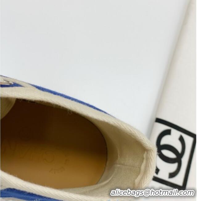 Top Quality Chanel Vintage Canvas High-top Sneakers 21012501 Blue 2021