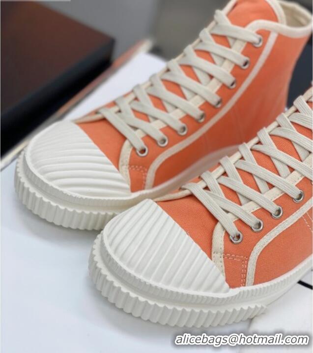 Best Luxury Chanel Vintage Canvas High-top Sneakers 21012501 Orange 2021