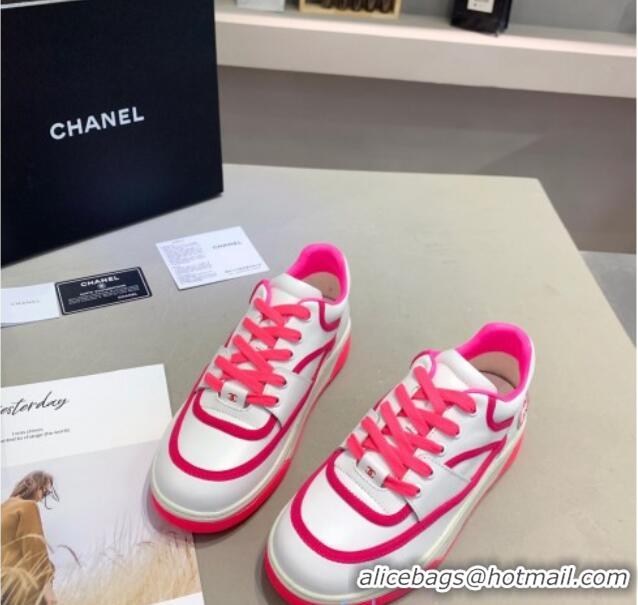 New Style Chanel Sneakers in Patchwork Calfskin 012602 White/Pink 2021