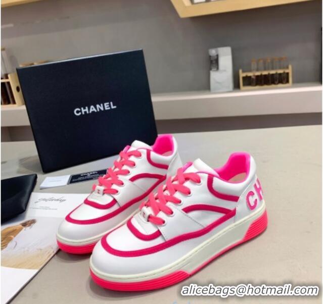 New Style Chanel Sneakers in Patchwork Calfskin 012602 White/Pink 2021