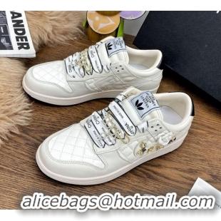 Best Product Chanel Quilted Leather Sneakers with LUCKY Charm 012701 White 2021