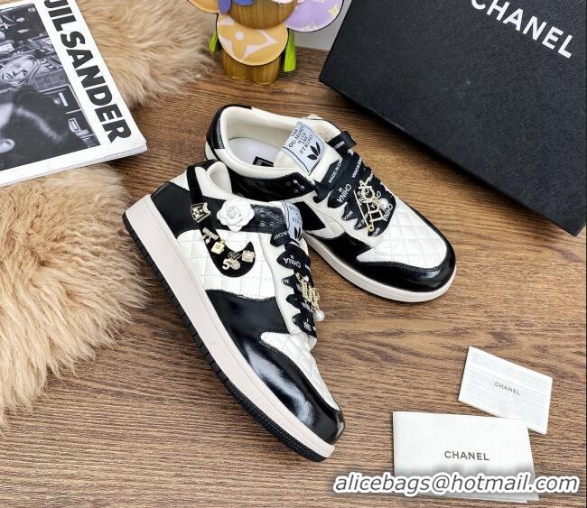 Best Grade Chanel Quilted Leather Sneakers with LUCKY Charm 012701 Black 2021