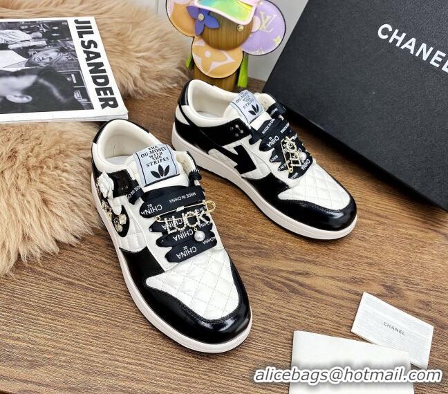 Best Grade Chanel Quilted Leather Sneakers with LUCKY Charm 012701 Black 2021