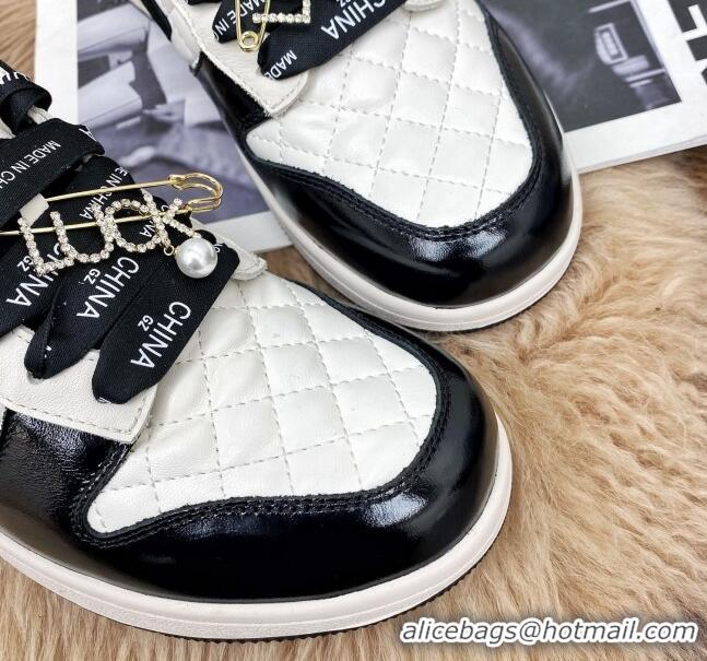 Best Grade Chanel Quilted Leather Sneakers with LUCKY Charm 012701 Black 2021