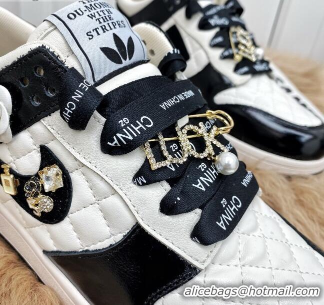 Best Grade Chanel Quilted Leather Sneakers with LUCKY Charm 012701 Black 2021