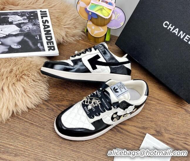 Best Grade Chanel Quilted Leather Sneakers with LUCKY Charm 012701 Black 2021