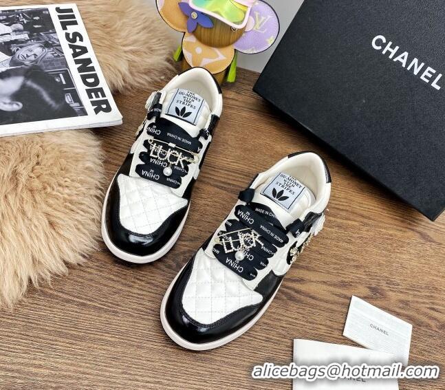 Best Grade Chanel Quilted Leather Sneakers with LUCKY Charm 012701 Black 2021