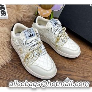 Most Popular Chanel Quilted Leather Sneakers with Tassel Charm 012703 White 2021