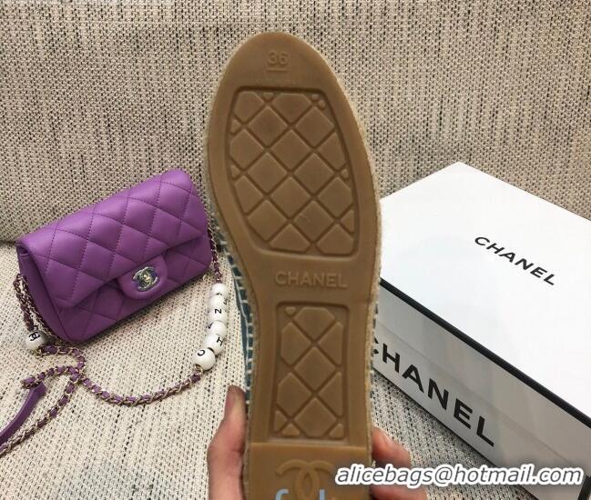 Most Popular Chanel Chain CC Lambskin Flat Espadrilles 022461 Purple 2021